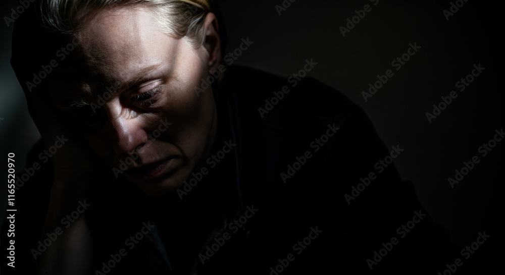 Caucasian male adults in deep reflection in low light Caucasian male adults in deep reflection in low light