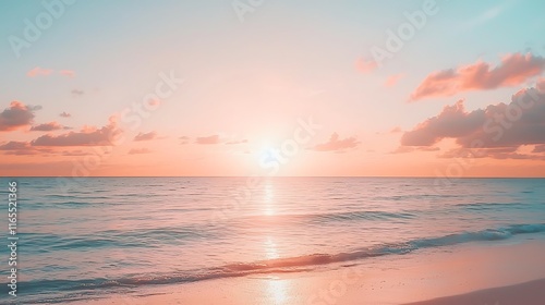 The sky is pink and the sun is setting over the ocean