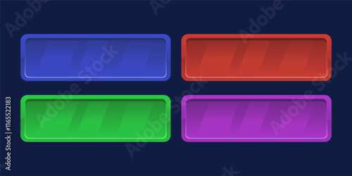 Colorful CTA button set.