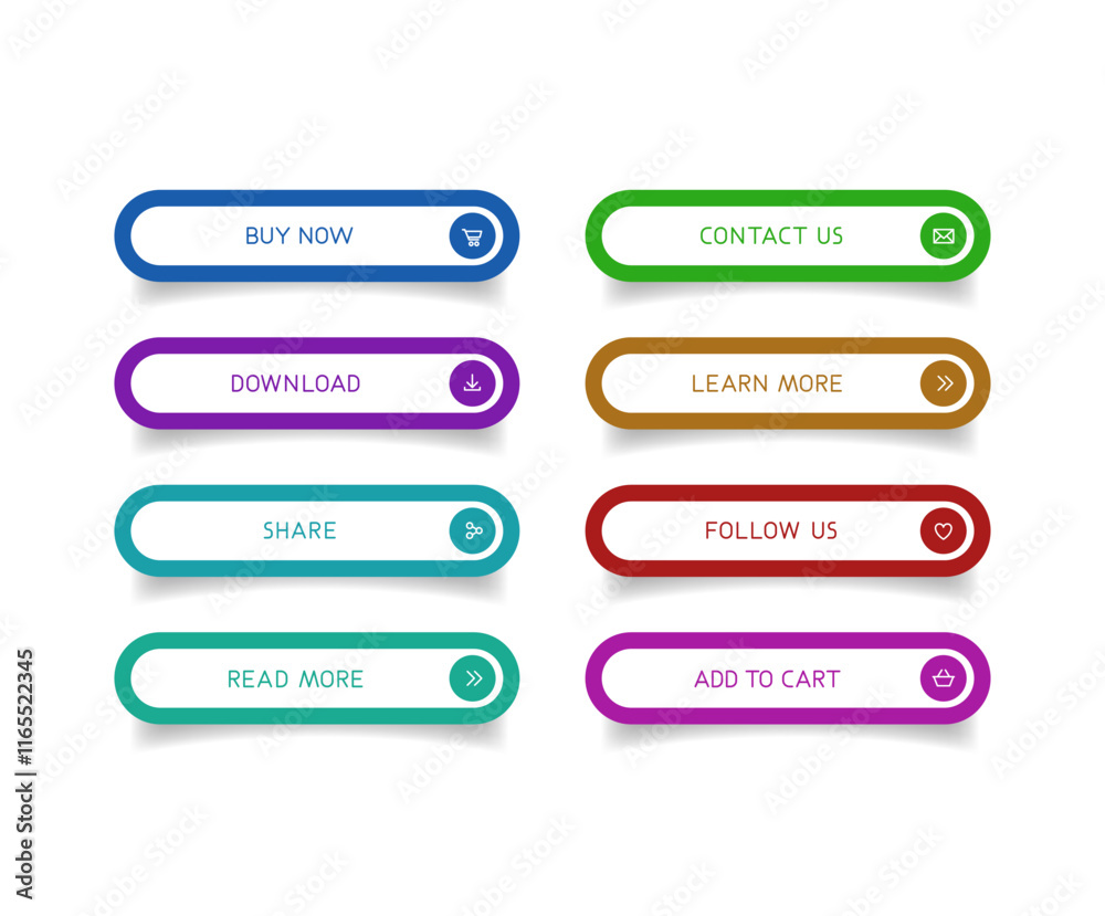 Colorful CTA button set. Colorful CTA button set.