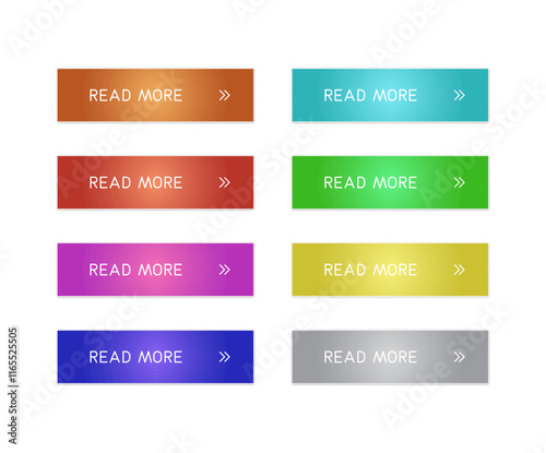 Colorful CTA button set.