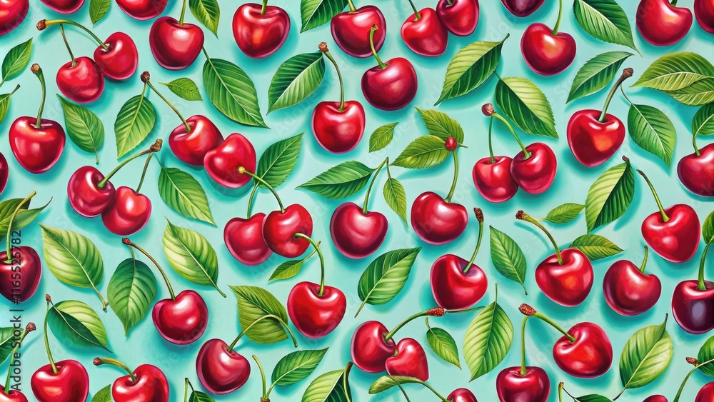 Cherry Pattern 7 AI Photo with Left Position and Copy Space Cherry Pattern 7 AI Photo with Left Position and Copy Space