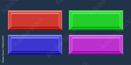 Colorful CTA button set.