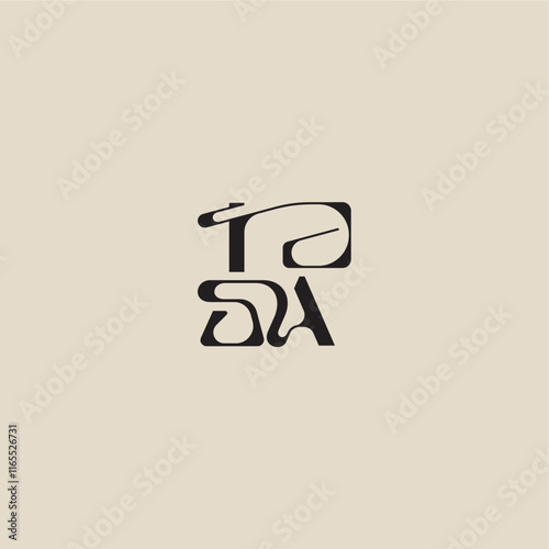 curved typography monogram elegant initial logo letter bold style and luxury concept IA