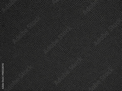 Close-up view of textured black material resembling leather or a similar surface