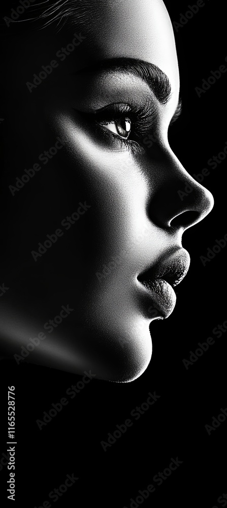 Fototapeta premium High Contrast Dramatic Portrait in Black and White