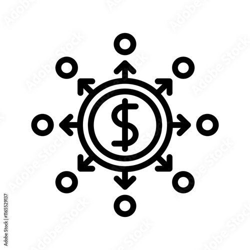 Decentralized icon vector image. Suitable for mobile apps, web apps and print media.