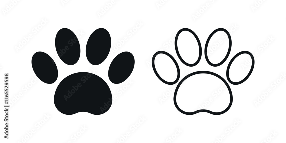 Dog paw icons. Dog paw icons.