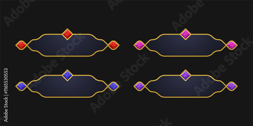 Colorful game CTA button set.