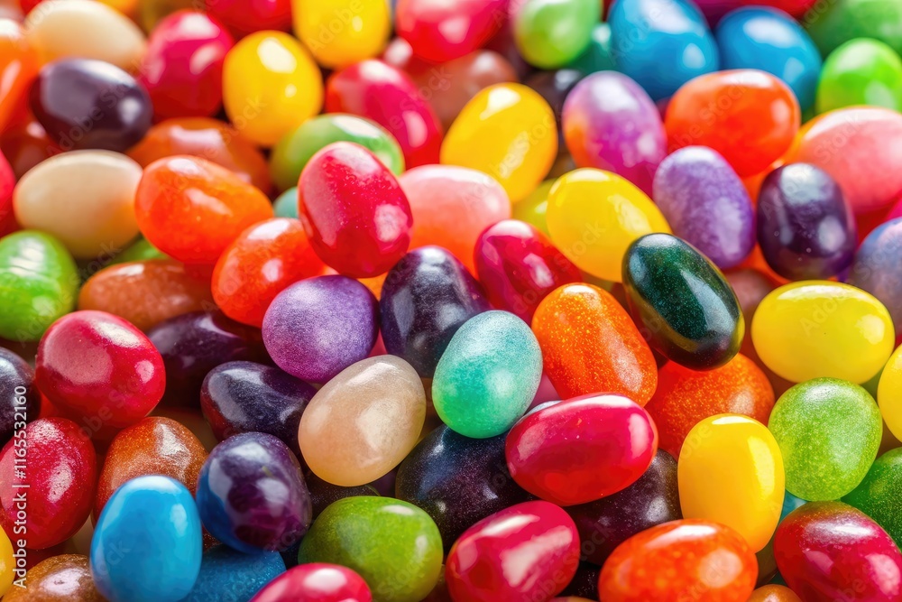 Colorful Jelly Beans Aerial Drone Shot, Candy, Isolated, Closeup Colorful Jelly Beans Aerial Drone Shot, Candy, Isolated, Closeup