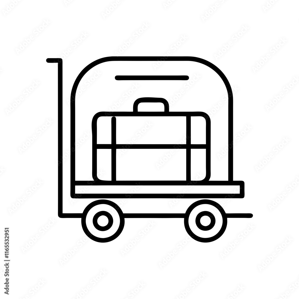 Luggage Trolley icon. Vector illustration Luggage Trolley icon. Vector illustration