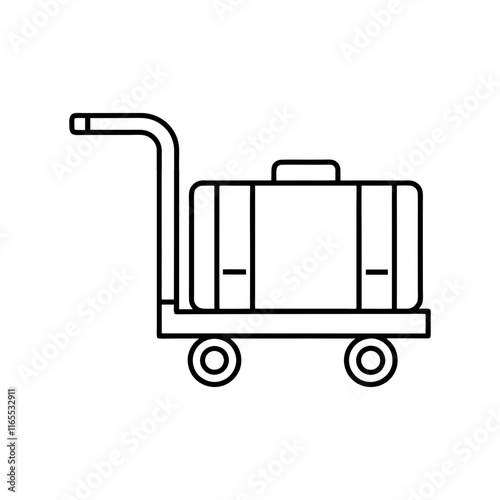 Luggage Trolley icon. Vector illustration 