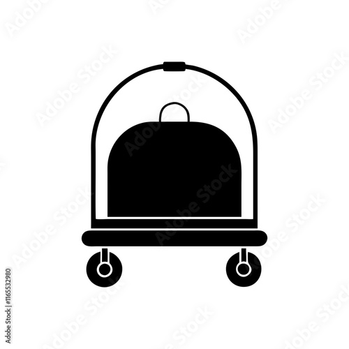 Luggage Trolley icon. Vector illustration 