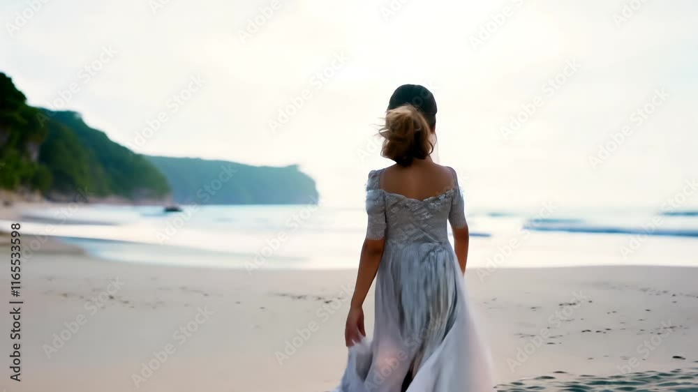 Dreamy beach portrait video with bokeh effect Dreamy beach portrait video with bokeh effect