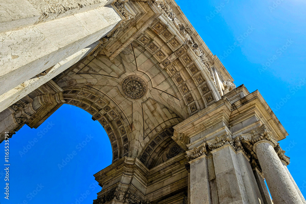 Obraz premium ceiling of the rua augusta arch in lisbon portugal