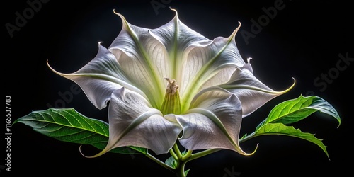 Datura Flower Macro Close-up Isolated on Transparent Background