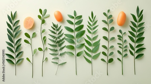 Closeup of vibrant oranges nestled among lush green leaves on sunny day fresh