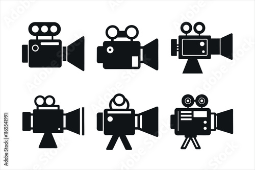 video camera silhouette vector design on a white background