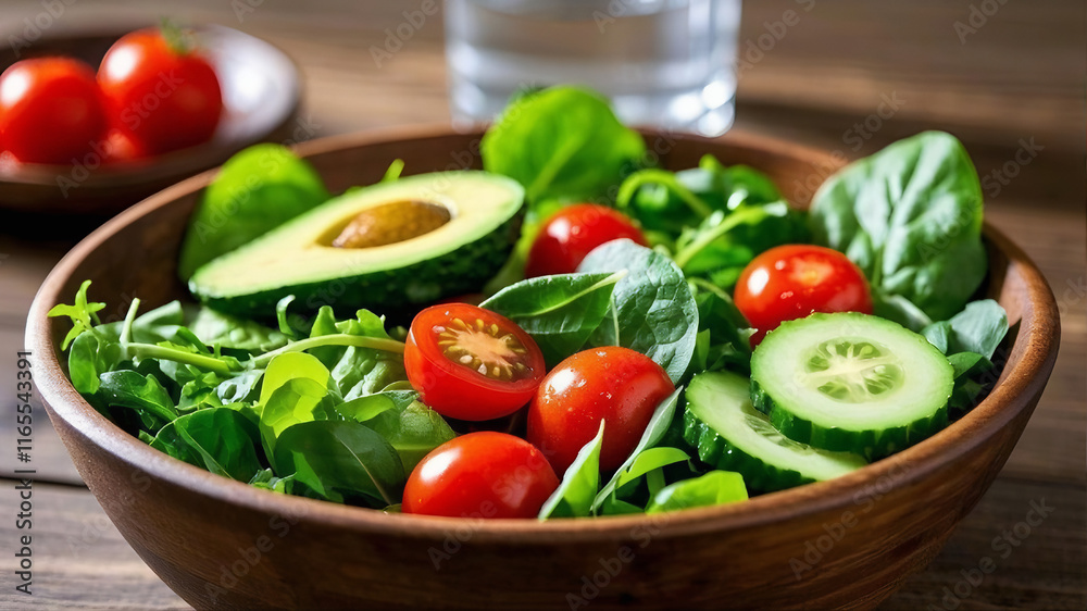 a bowl of salad with vegetables
a bowl of salad with vegetables