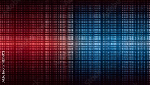Mathematical series, matrix texture background in shades of blue and red