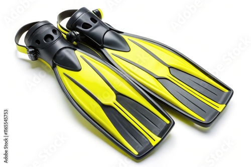Drone Photography Scuba Diving Flippers Isolated White Background