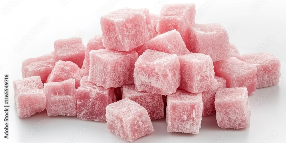 pile of fresh pork cubes isolated on white background. pile of fresh pork cubes isolated on white background.