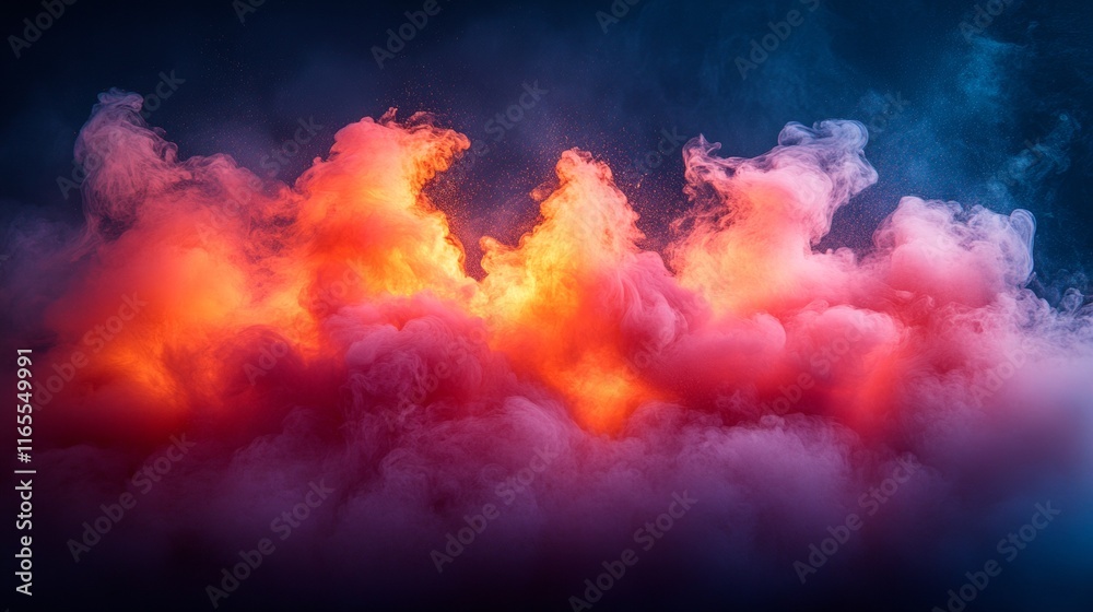 Fototapeta premium Abstract glowing red and orange clouds in a vibrant sky