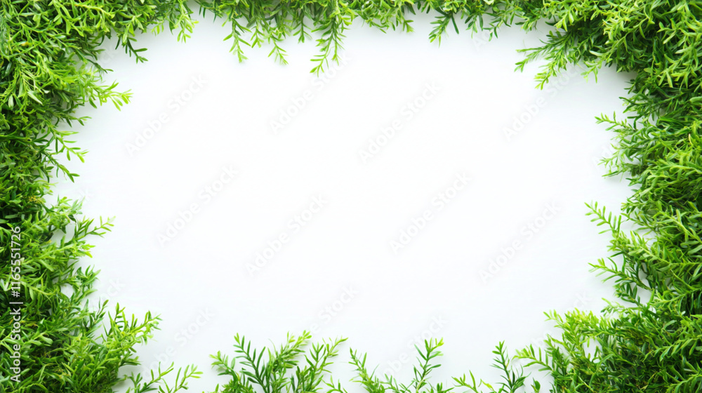 Artificial Grass frame on white studio background Artificial Grass frame on white studio background