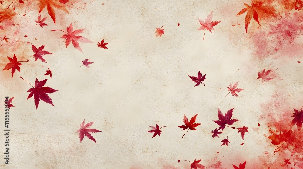 Autumn Leaves in Vibrant Shades of Red, Orange, and Yellow on Artistic Background Autumn Leaves in Vibrant Shades of Red, Orange, and Yellow on Artistic Background