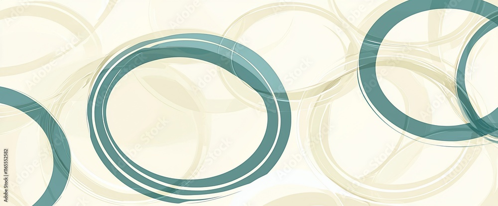 Abstract background with overlapping teal and beige circles. Abstract background with overlapping teal and beige circles.