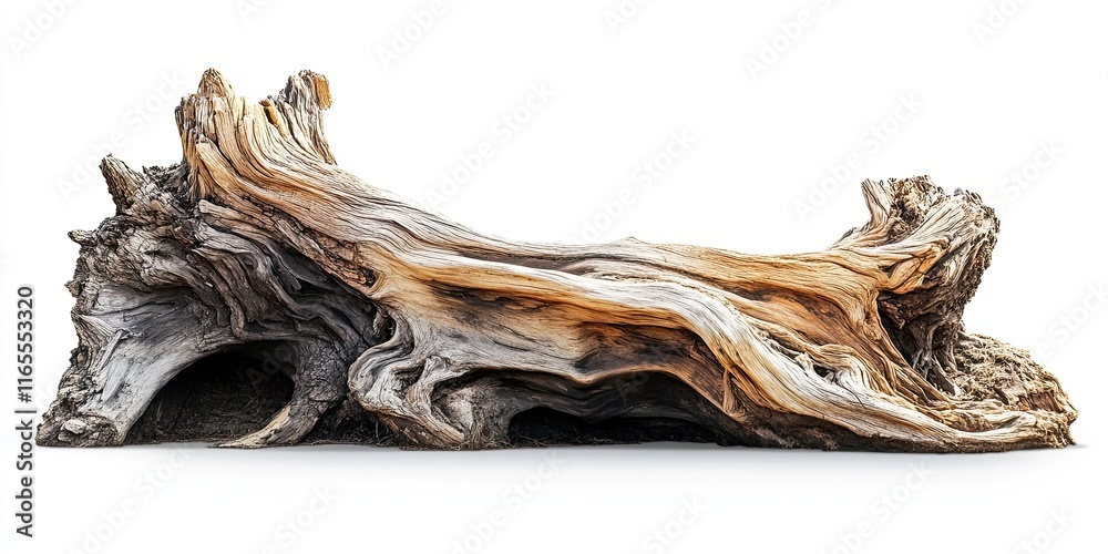 Ancient tree trunk. Dead tree isolated on white background. Barn tree. Isolated root Ancient tree trunk. Dead tree isolated on white background. Barn tree. Isolated root