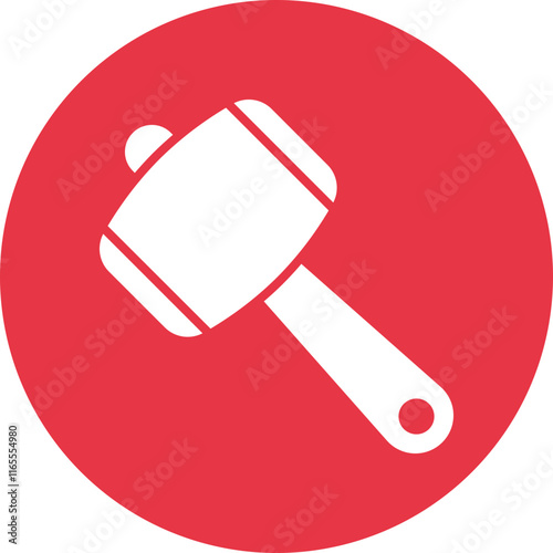 Mallet glyph circle icon