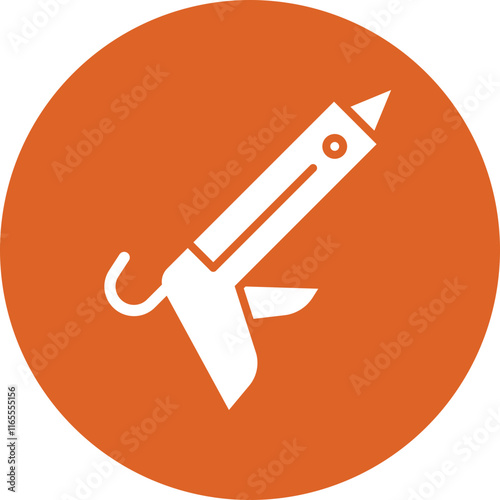Caulk Gun glyph circle icon
