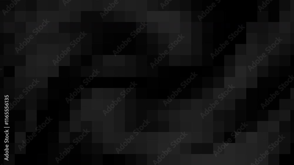 black square background mosaic pattern abstract pixel art 4K design seamless loop animationcopy space HD  digital rendering animated for business, party, design, website, and presentation