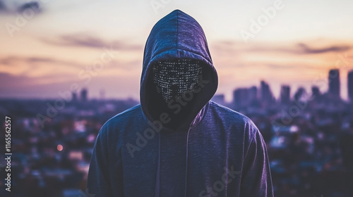 Hacker are planning to hack and attack networks and cyber security systems. Smart Innovation city with connection future wireless digital city and social media networking over the cityscape.