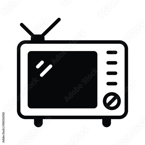 Television icon representing broadcasting, media, and visual communication