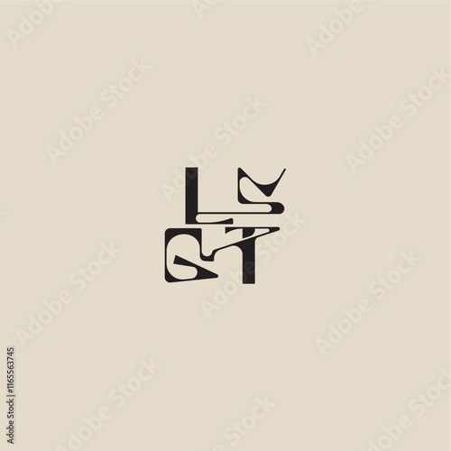 elegant initial logo bold style and luxury concept LT curved typography monogram letter