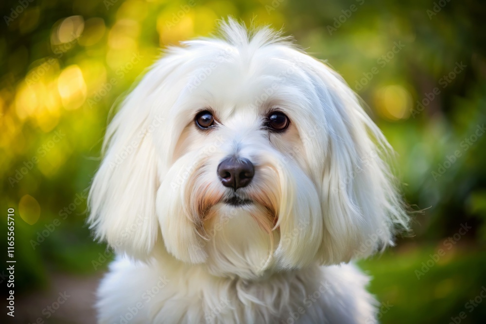 Coton de Tulear Dog Portrait: Fluffy White Dog Breed Photography Coton de Tulear Dog Portrait: Fluffy White Dog Breed Photography