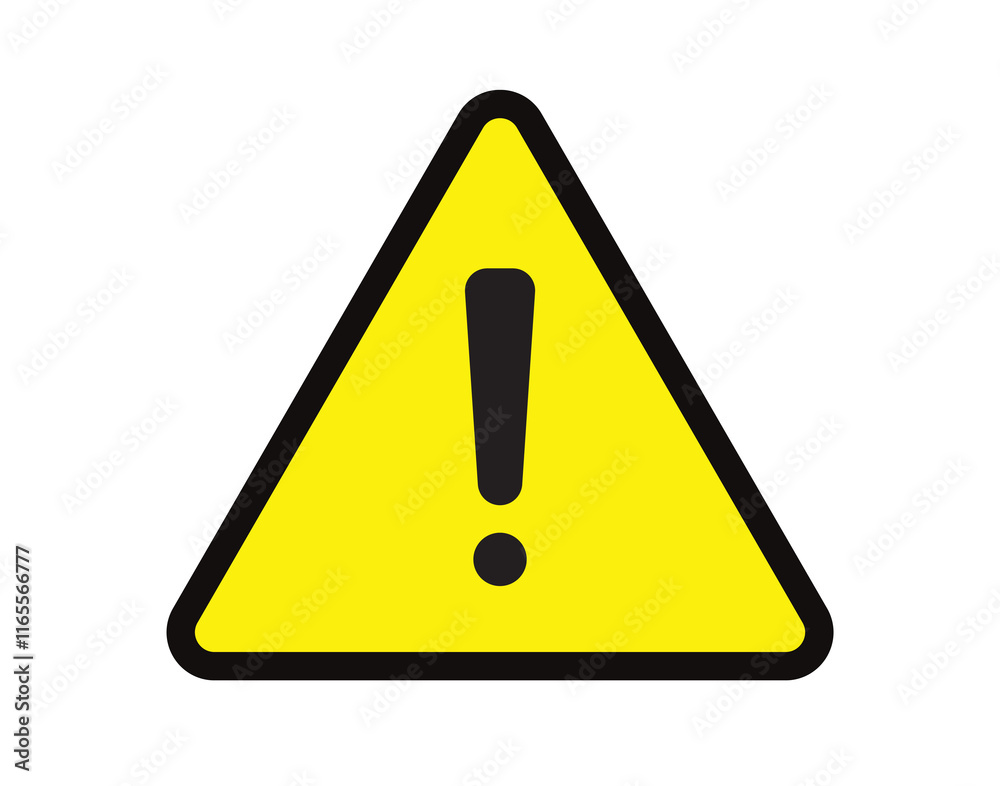 Yellow warning danger sign. Simple vector icon. Yellow warning danger sign. Simple vector icon.