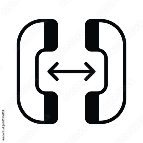 This icon shows two telephone receivers with arrows indicating a distance between them