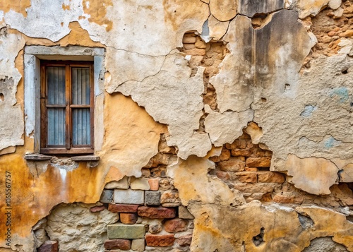 Weathered Rough Rendered Exterior Wall Texture - Full Frame Background