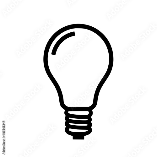 A simple line drawing of a light bulb, symbolizing ideas, innovation, and solutions. Perfect for websites, presentations, or any project needing a creative spark.