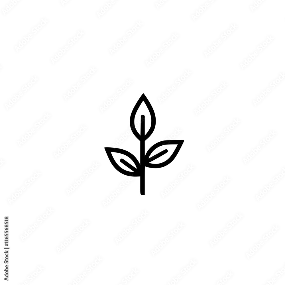 Simple line art illustration of a small plant with three leaves, symbolizing growth, nature, and new beginnings. Perfect for eco-friendly designs and spring themes. Simple line art illustration of a small plant with three leaves, symbolizing growth, nature, and new beginnings. Perfect for eco-friendly designs and spring themes.