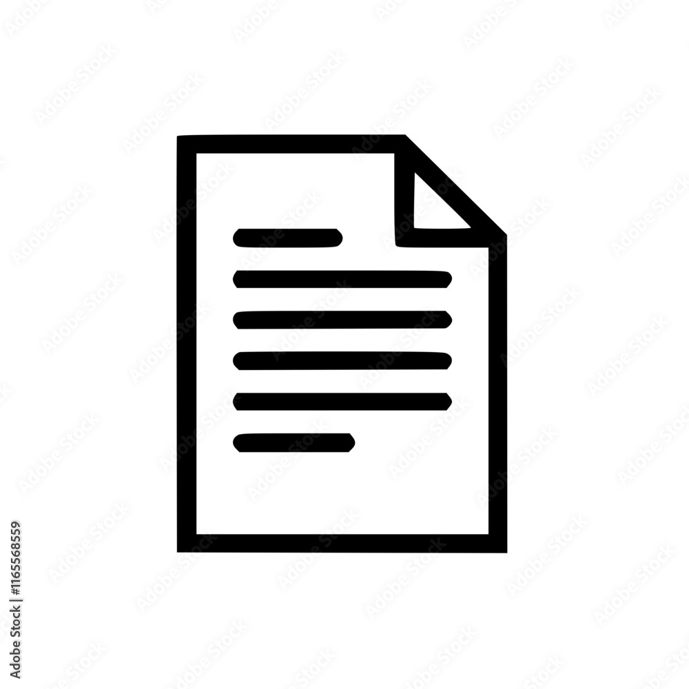 Simple document icon, clean design, suitable for various applications. Represents a file, text, or data. Versatile and easily adaptable. Simple document icon, clean design, suitable for various applications. Represents a file, text, or data. Versatile and easily adaptable.