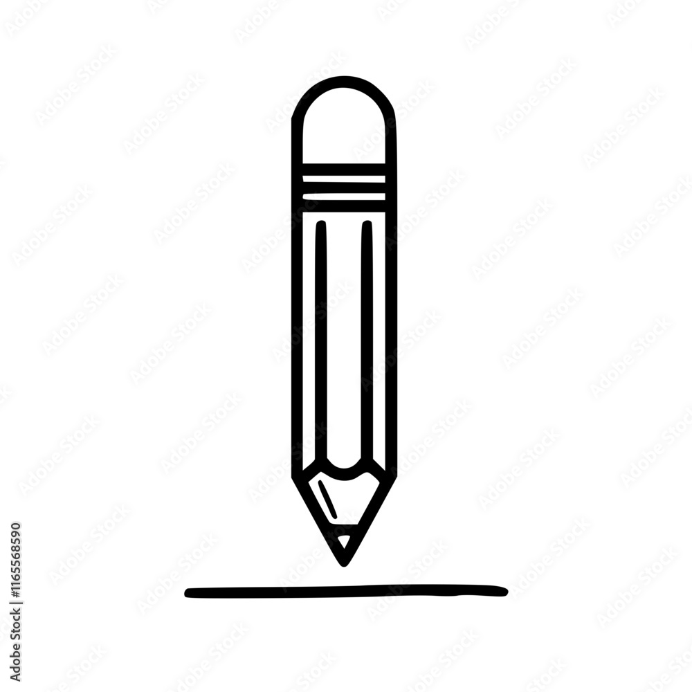 Pencil poised above a line, ready to write or draw. Simple, clean design, perfect for projects needing a creative touch. Versatile and timeless graphic element. Pencil poised above a line, ready to write or draw. Simple, clean design, perfect for projects needing a creative touch. Versatile and timeless graphic element.