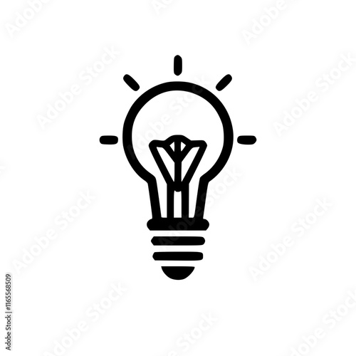 Bright lightbulb icon, symbolizing innovation, ideas, and solutions.  Perfect for presentations, websites, or any project needing a creative spark.