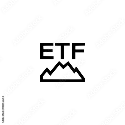 ETF icon: Mountains symbolizing growth and investment potential.  Simple, clean design ideal for financial presentations or reports.