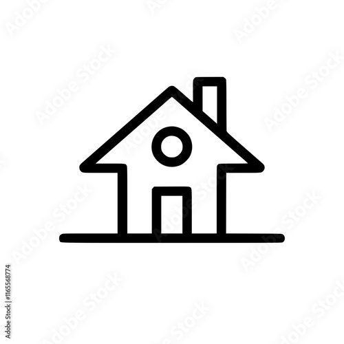 Simple line art illustration of a house.  Perfect for websites, apps, or any project needing a clean, minimalist home icon.  Easy to use and highly versatile.