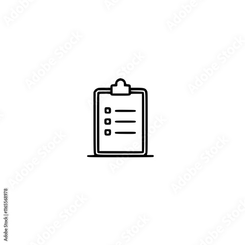 Checklist on Clipboard - Simple and Clean Icon. Perfect for to-do lists, task management, organization, planning, and more.  Easily adaptable to various designs and styles.