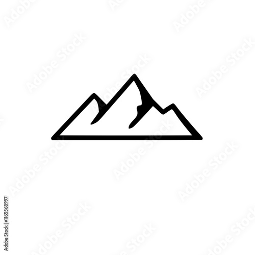Simple line art illustration of three peaks.  Perfect for logos, websites, or any design needing a minimalist mountain graphic.  Clean, bold, and versatile.
